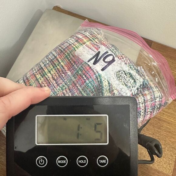 Akris Punto Multicolored Bleached Denim Dress 4 Tweed Plaid Career Fringe‎ NWT - Picture 10 of 10